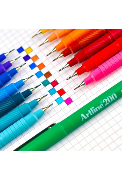 Artline 200 Fine Yazı ve Çizim Kalemi Soğuk Renkler 0.4 mm 4'lü