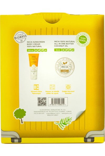 Incia Güneş Seti Vücut Kremi SPF50+ 150 ml Butter Hediyeli
