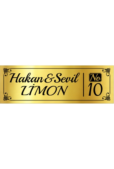 Lim10 Metal Altın Kapı Isimliği 115A