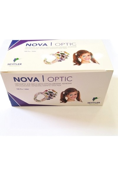 Nova Optik Göz Kapama Bandı - Göz Pedi - Renkli Desenli - Çocuk - 100 Adet