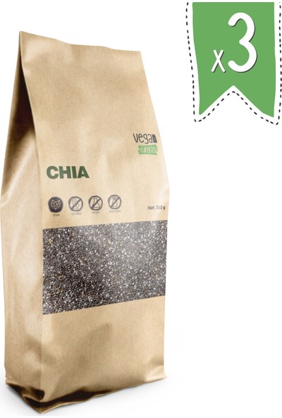 Vegan Dünyası Chia Tohumu 350 gr x 3 Paket
