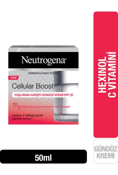 Neutrogena Cellular Boost Yaşlanma Karşıtı Gündüz Kremi SPF 20 50 ml
