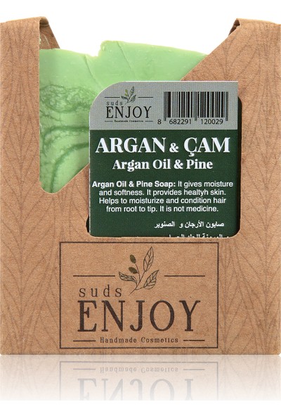 Suds Enjoy Doğal Argan & Çam El Yapımı Yüz, Saç ve Vücut Sabunu 100 gr