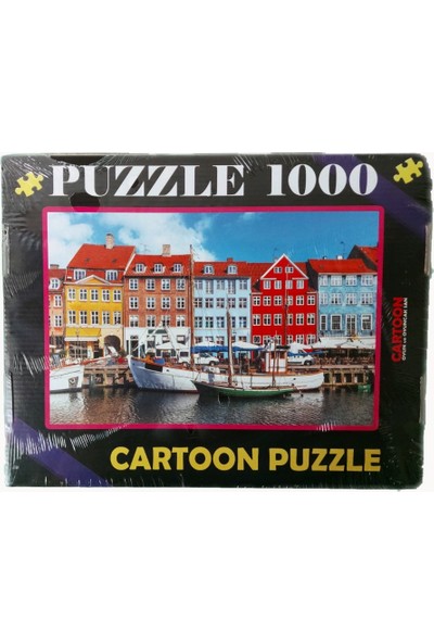 Cartoon 1000 Parça Puzzle Renkler ve Evler