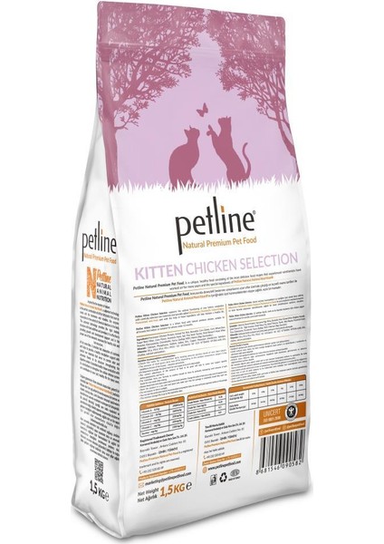 Pet Line Natural Premium Kitten Tavuklu Yavru Kedi Maması 1,5 kg