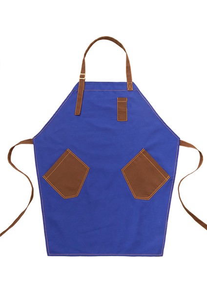 Nakışlı Belden Önlük Master Chef Barista Mutfak İş Önlüğü Garson Kuaför Tattoo Önlük Saks Mavi
