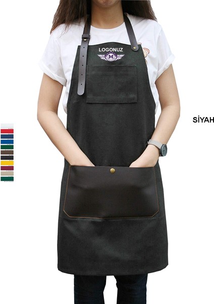 Nakışlı Boyundan Askılı Mutfak İş Önlüğü Barista Master Chef Garson Kuaför Tattoo Önlük Siyah fiyatları