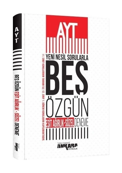 Ankara Yayıncılık AYT Nesil Sorularla Eşit Ağırlık - Sözel 5 Özgün Deneme