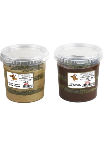 -Antep Fıstıklı Kakaolu-Sütlü Fındık Kreması Paketi 1+1=2 kg