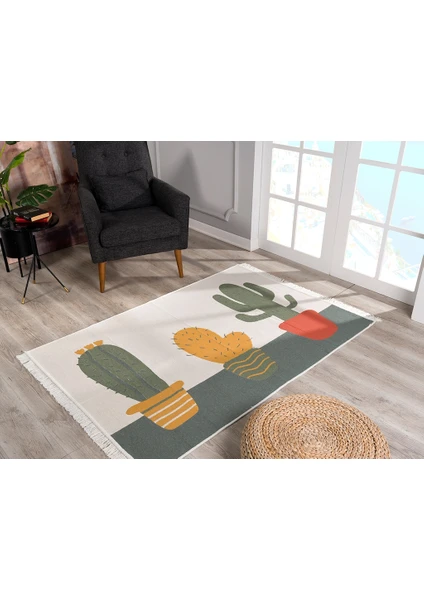 Caretta Home 120x180 Kaktüs Desenli Dokuma Kilim