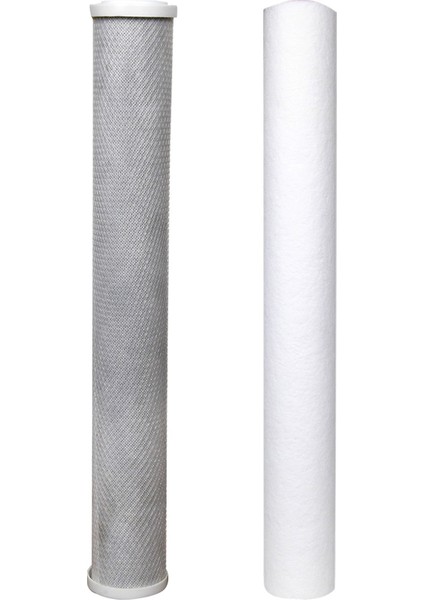 Su Arıtma 20" 5 Micron Tortu ve Blok Aktif Karbon Filtresi