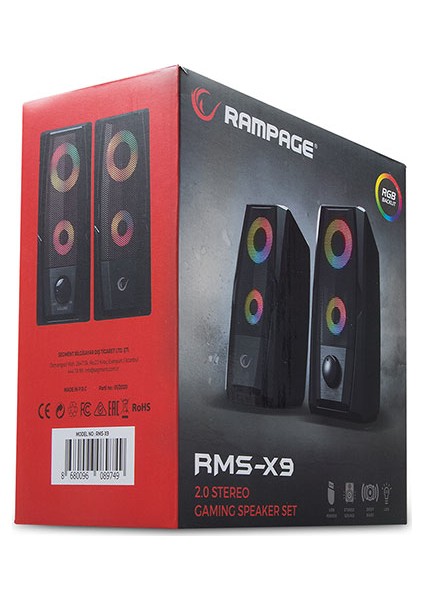 RMS-X9 2.0 RGB Işıklı Multimedia 5V 30dB Gaming Oyuncu Speaker