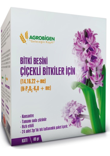Çiçekli Bitkiler İçin Bitki Besini Katı 2 gr 24'lü