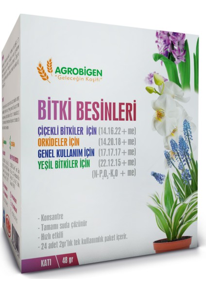 Bitki Besinleri Karışık Katı 2 gr 24'lü