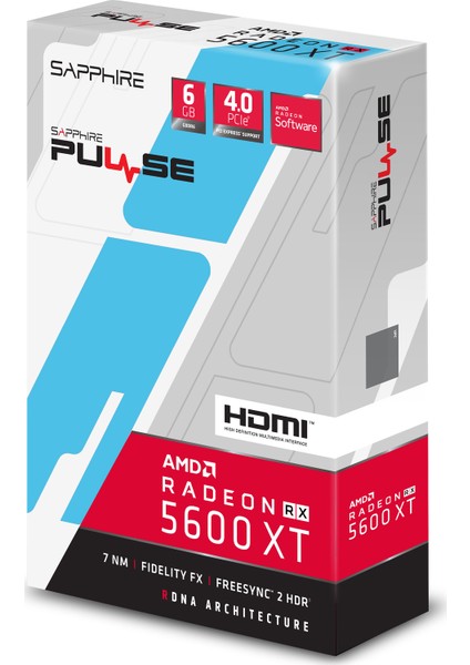 Pulse AMD RX 5600 XT 6GB 192Bit GDDR6 (DX12) Ekran Kartı 11296-01-20G