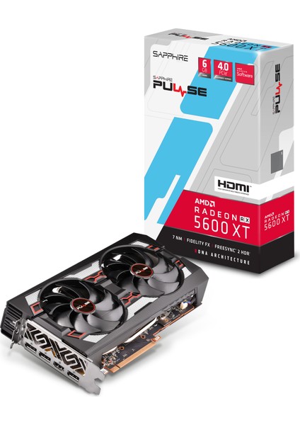 Pulse AMD RX 5600 XT 6GB 192Bit GDDR6 (DX12) Ekran Kartı 11296-01-20G