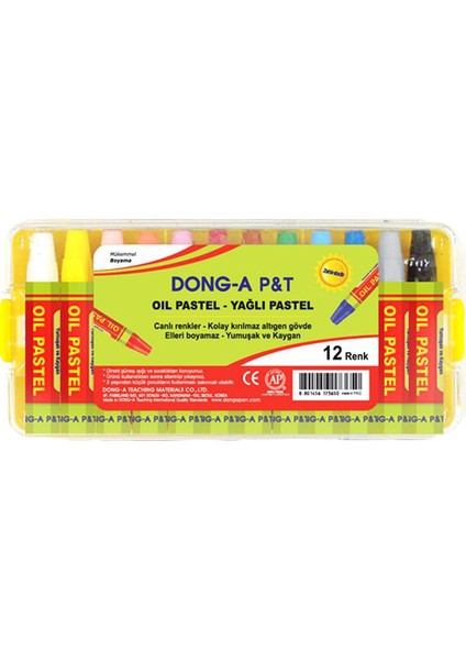 Dong-A 12 Renk Pastel Boya (Plastik Kutulu)