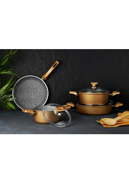 Etna Multi Granit Gold 7 Parça Tencere Seti