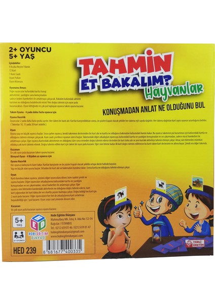 Tahmin Et Bakalım Hayvanlar Eğitici Oyun