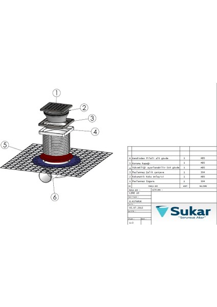 Q50 Yandan Çıkışlı Sürme Yalıtım Uyumlu Paslanmaz Çerçeveli Sulu Susuz Koku Önleyicili Takım Süzgeç 10 x 10 cm modelleri