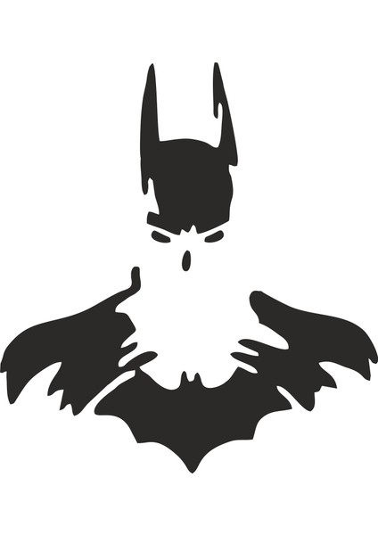 Batman Silüet Sticker 9 x 9,5 cm Siyah