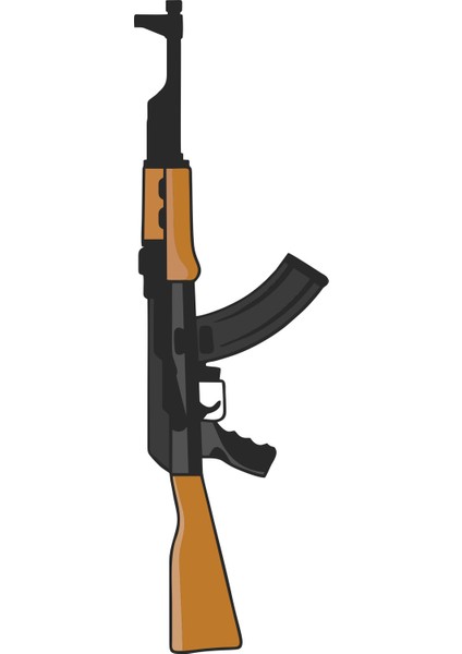 Kalaşnikof Tüfek Sticker 15 x 4,5 cm Renkli