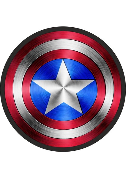 Kaptan America Kalkanı Sticker 15 x 15 cm Renkli