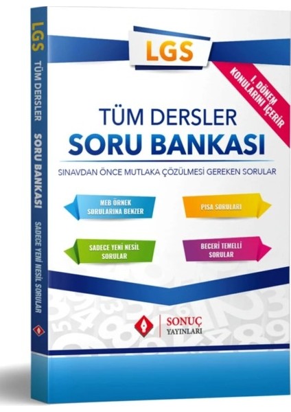 Sonuç Yayınları LGS Ilk Dönem Tüm Derler Soru Bankası