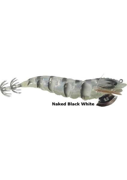 3D Shırımp Egı Jig 7.5 cm 14 gr Suni Yem Naked Black White