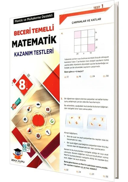 Zeka Küpü Yayınları 8.Sınıf LGS Matematik Beceri Temelli Kazanım Testleri