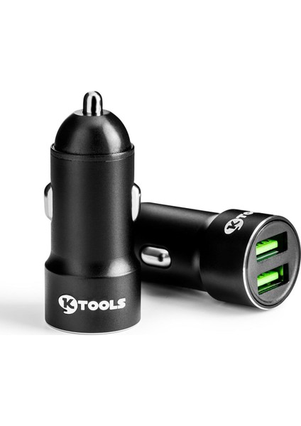 Drive Inn 2.4 Amper Çift USB Araç Şarjı Çakmaklık Siyah