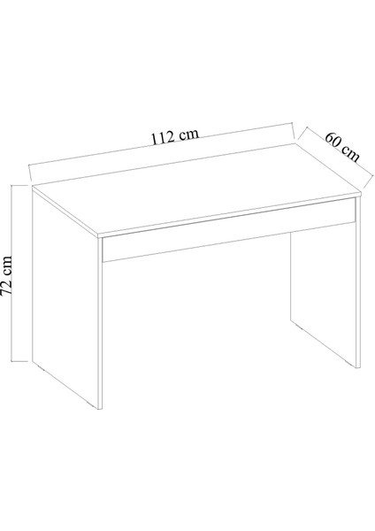 60x112 cm Beyaz Çekmeceli Çalışma Masası Bilgisayar Masası Ofis Masası Çekmeceli Makyaj Masası