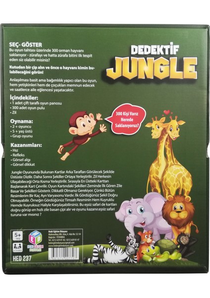 Dedektif Jungle Eğitici Dikkat Oyunu