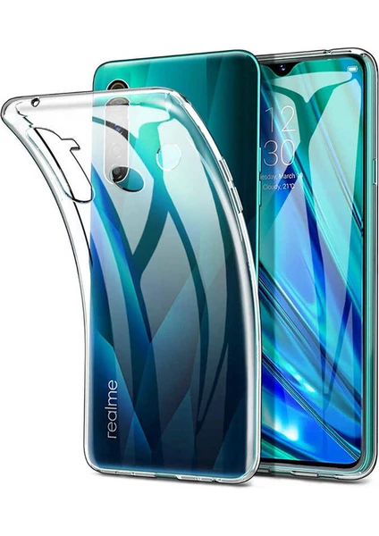 Tekno Grup Realme 5i Kılıf Darbe Emici Süper Silikon Kılıf Şeffaf