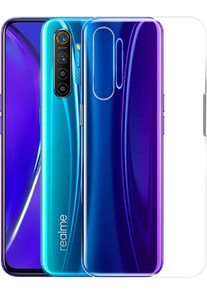 Realme Xt Kılıf Darbe Emici Süper Silikon Kılıf Şeffaf + Nano Ekran Koruyucu