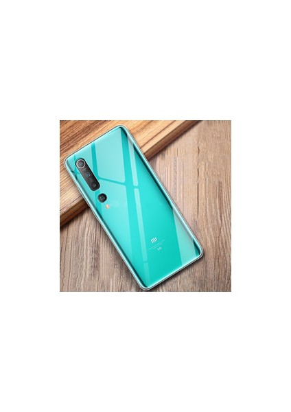 Xiaomi Mi 10 Kılıf Darbe Emici Süper Silikon Kılıf Şeffaf + Tam Kaplayan 6d Polymer Nano Ekran Koruyucu