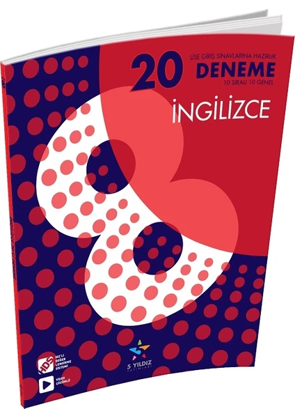 5 Yıldız Yayınları 8. Sınıf İngilizce 20'li Deneme