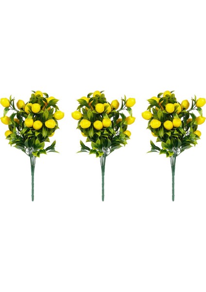 3'lü Limon Demet Yapay Bitki