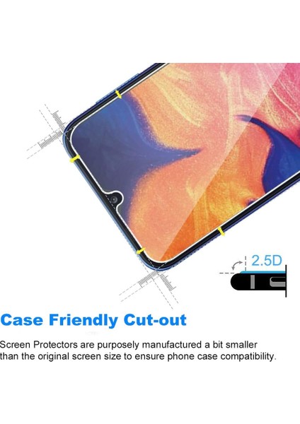 Samsung Galaxy A10S Uyumlu Tamperli Kırılmaz Cam Ekran Koruyucu