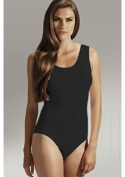 Penye Mood Desensiz Kalın Askılı Kadın Body / Bodysuit 4005