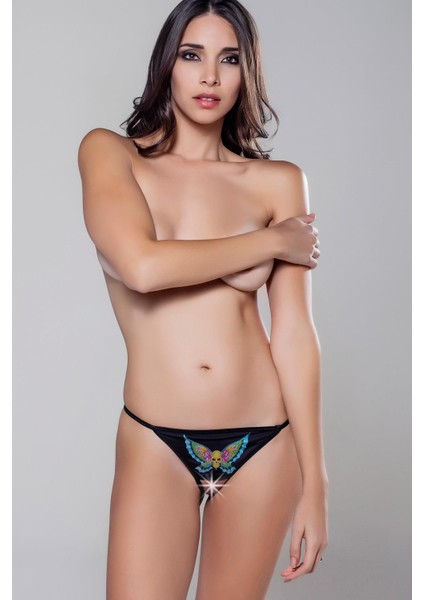 Özel Bölgesi Açık String Fantazi Külot 9198