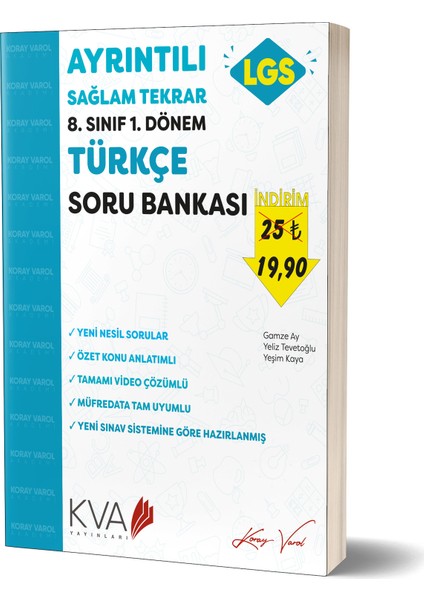 Ayrıntılı Sağlam Tekrar 8.Sınıf 1.dönem Türkçe Soru Bankası