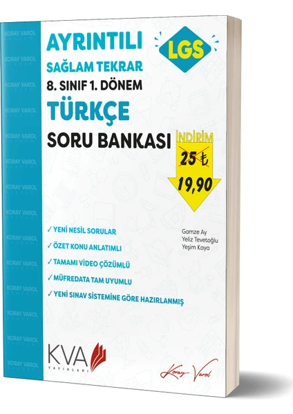 Koray Varol Akademi Ayrıntılı Sağlam Tekrar 8.Sınıf 1.dönem Türkçe Soru Bankası