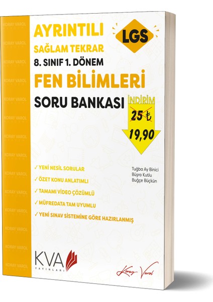 Ayrıntılı Sağlam Tekrar 8.Sınıf 1.dönem Fen Bilimleri Soru Bankası