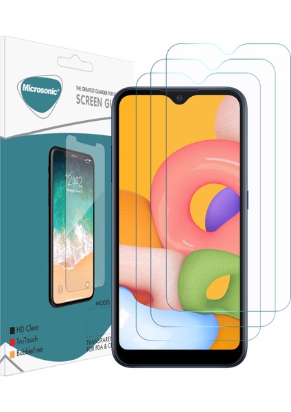 Samsung Galaxy A01 Ekran Koruyucu Nano Cam (3'lü Paket)