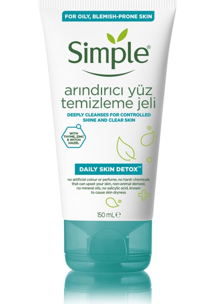 Daily Skin Detox Arındırıcı Yüz Temizleme Jeli Temiz Ve Parlamayan Bir Cilt İçin 150 ml fiyatları