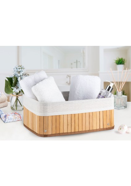 Fancy Katlanabilir Sepet 36 x 26 x 14 Cm Bej