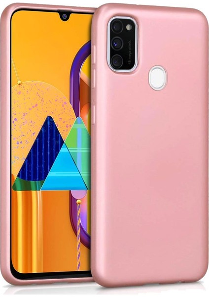 Samsung Galaxy M30S Kılıf Zore Premier Mat Esnek Silikon Kapak Rose Gold