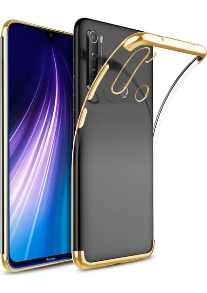 Realme 5i Kılıf Zore Dört Köşeli Lazer Silikon Gold