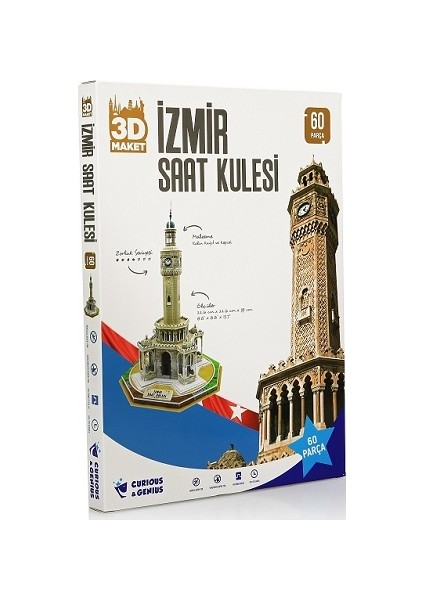 Izmir Saat Kulesi 60 Parça 3D Puzzle